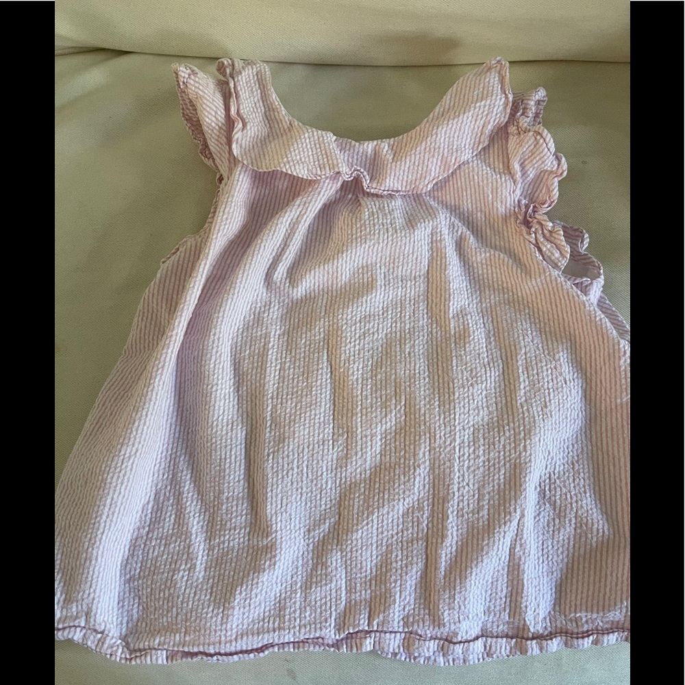 Crewcuts Pink and white seersucker top